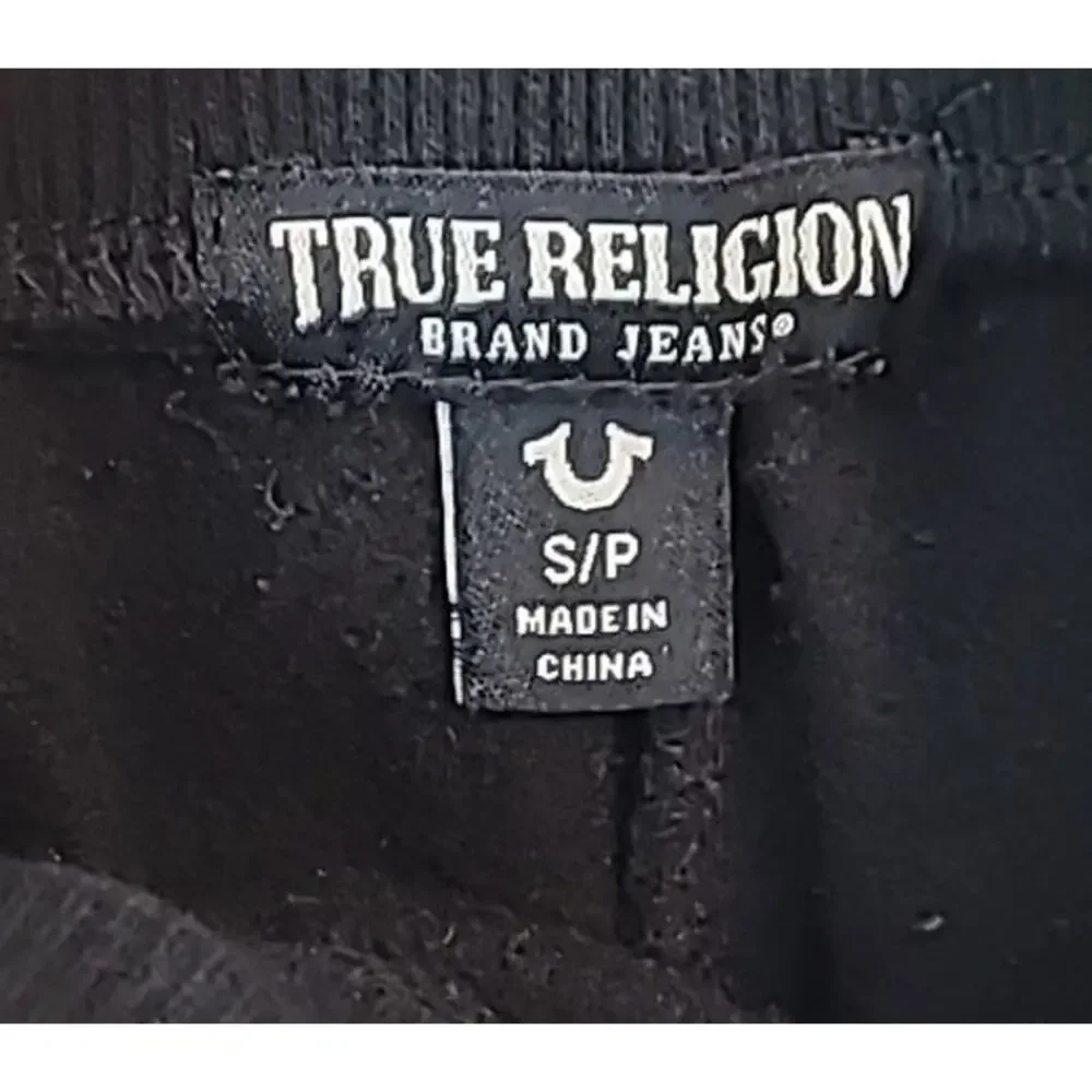 True Religion Logo Joggers Black White S EUC